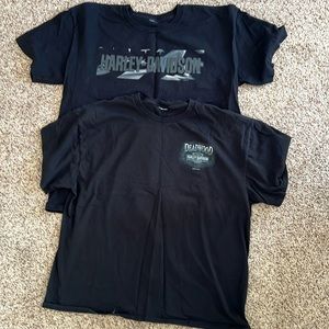 2- Men’s Harley Davidson black tees size 2XL